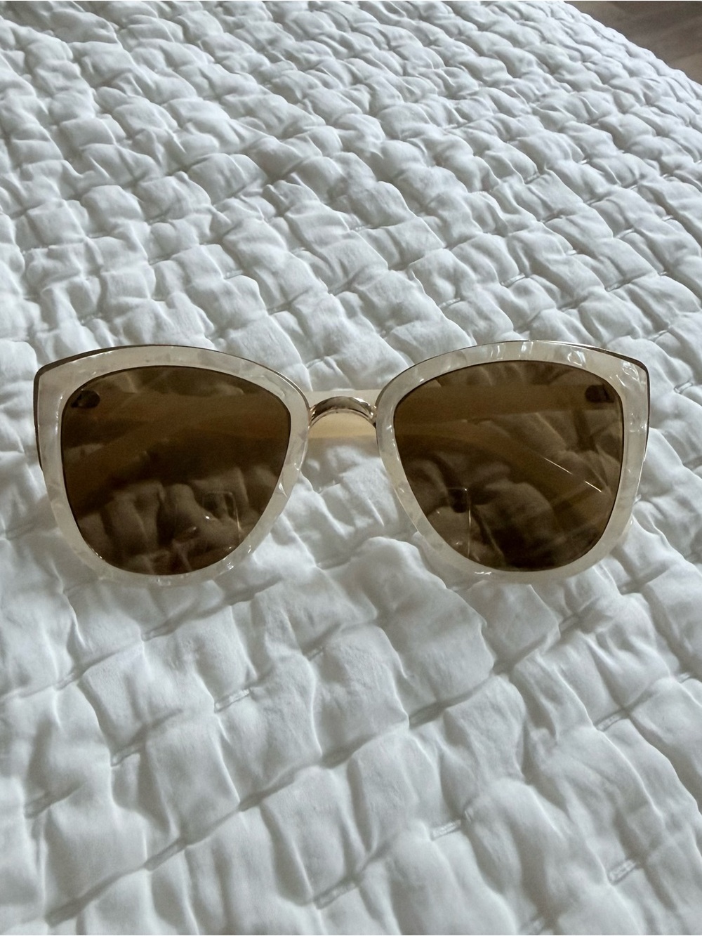 Ivory Frame Brown Lens Women's Sunglasses